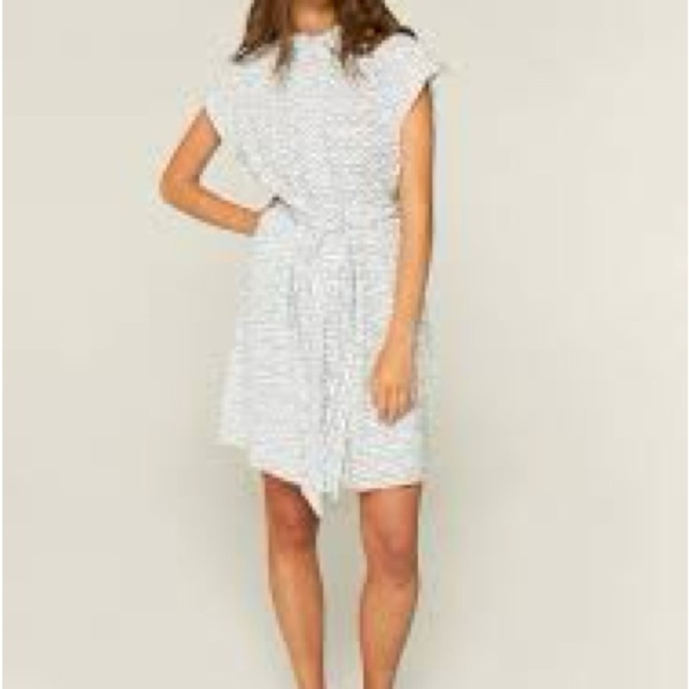 Compañía Fantástica Cotton Wave Print Shirt Dress XL Pockets